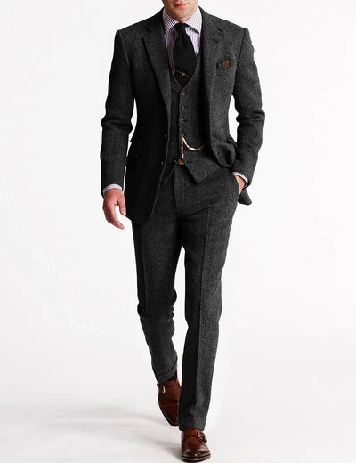 Herringbone Wool 3-Piece Suit