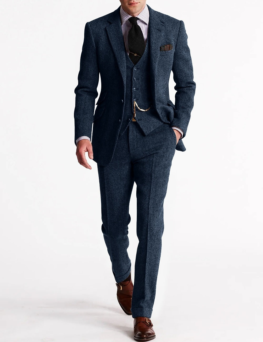 Herringbone Wool 3-Piece Suit